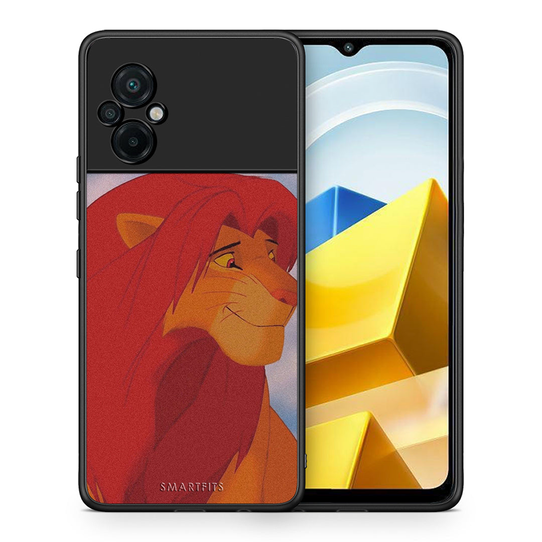 Θήκη Αγίου Βαλεντίνου Xiaomi Poco M5 / Redmi Note 11E Lion Love 1 από τη Smartfits με σχέδιο στο πίσω μέρος και μαύρο περίβλημα | Xiaomi Poco M5 / Redmi Note 11E Lion Love 1 case with colorful back and black bezels