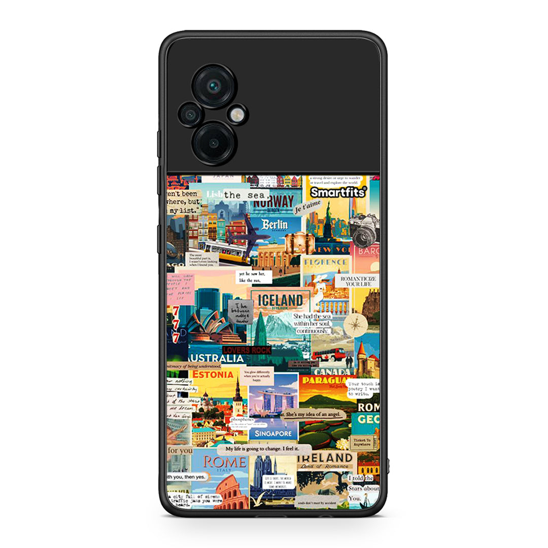 Xiaomi Poco M5 / Redmi Note 11E Live To Travel θήκη από τη Smartfits με σχέδιο στο πίσω μέρος και μαύρο περίβλημα | Smartphone case with colorful back and black bezels by Smartfits
