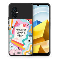 Thumbnail for Θήκη Xiaomi Poco M5 / Redmi Note 11E Manifest Your Vision από τη Smartfits με σχέδιο στο πίσω μέρος και μαύρο περίβλημα | Xiaomi Poco M5 / Redmi Note 11E Manifest Your Vision case with colorful back and black bezels