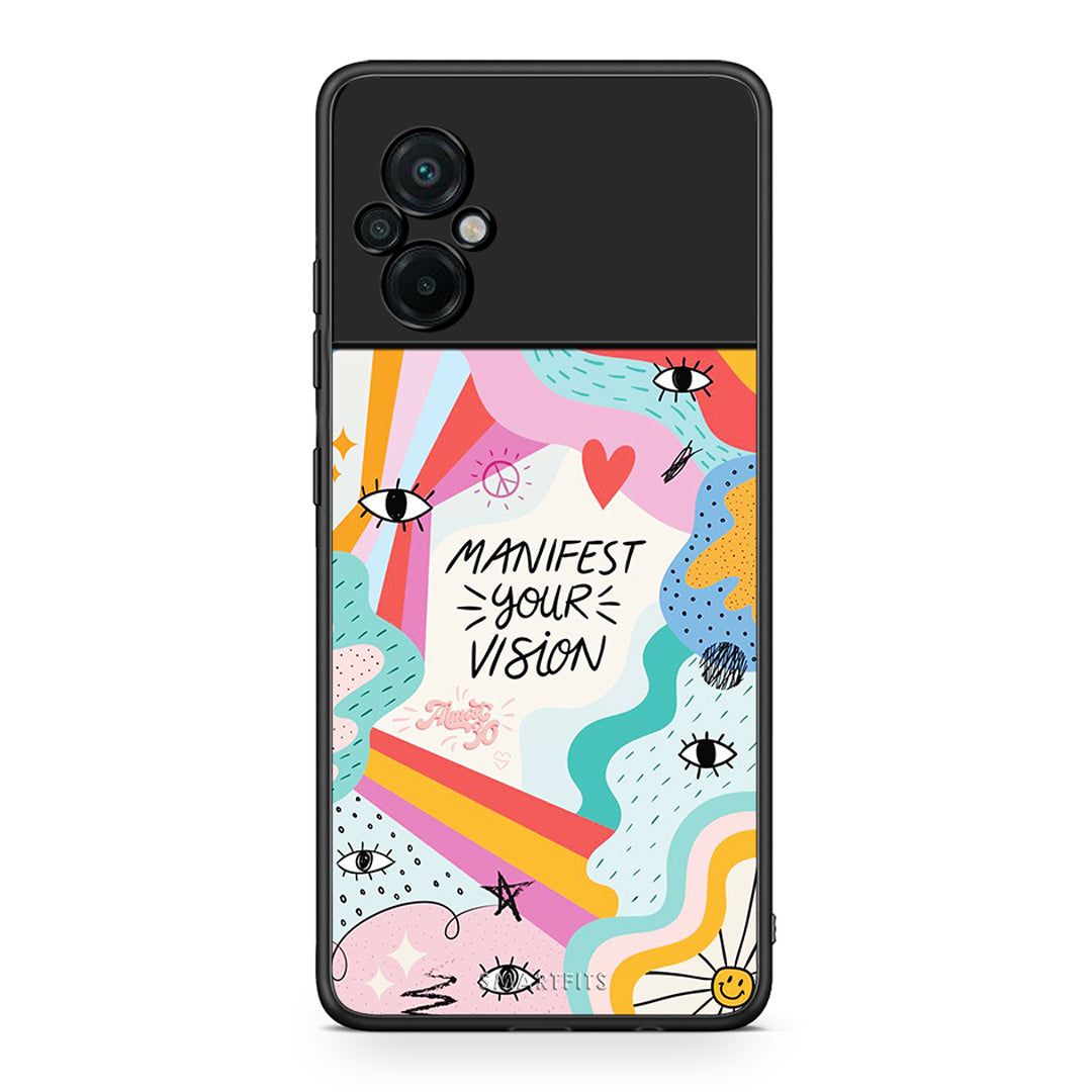 Xiaomi Poco M5 / Redmi Note 11E Manifest Your Vision θήκη από τη Smartfits με σχέδιο στο πίσω μέρος και μαύρο περίβλημα | Smartphone case with colorful back and black bezels by Smartfits