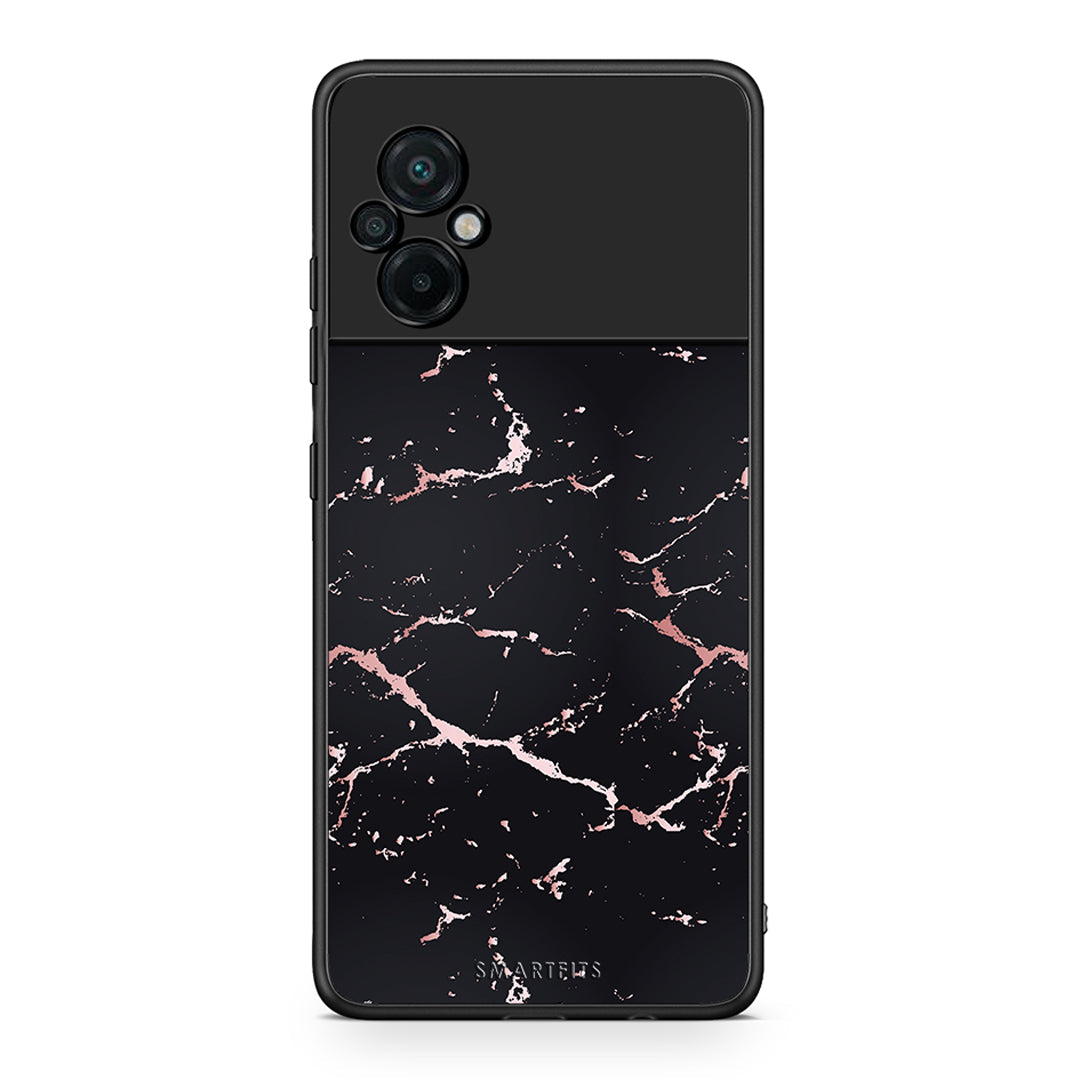 4 - Xiaomi Poco M5 / Redmi Note 11E Black Rosegold Marble case, cover, bumper