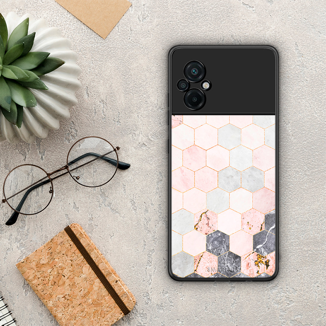 Marble Hexagon Pink - Xiaomi Poco M5 θήκη