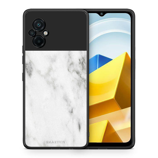 Θήκη Xiaomi Poco M5 / Redmi Note 11E White Marble από τη Smartfits με σχέδιο στο πίσω μέρος και μαύρο περίβλημα | Xiaomi Poco M5 / Redmi Note 11E White Marble case with colorful back and black bezels