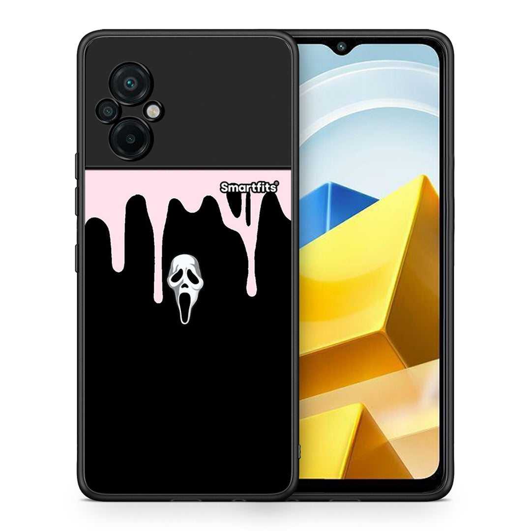Θήκη Xiaomi Poco M5 / Redmi Note 11E Melting Halloween Mask από τη Smartfits με σχέδιο στο πίσω μέρος και μαύρο περίβλημα | Xiaomi Poco M5 / Redmi Note 11E Melting Halloween Mask case with colorful back and black bezels