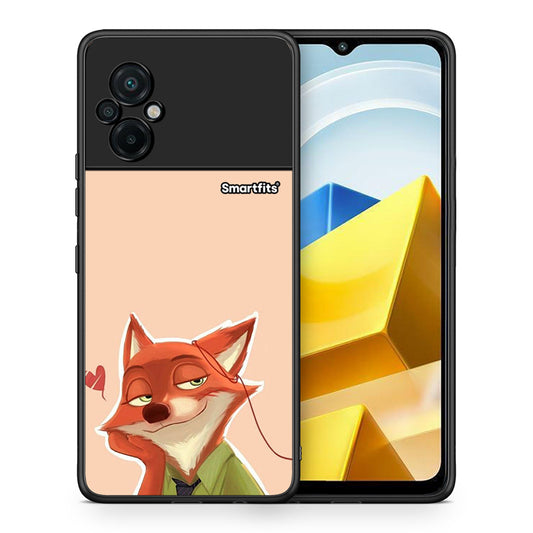 Θήκη Xiaomi Poco M5 / Redmi Note 11E Nick Wilde And Judy Hopps Love 1 από τη Smartfits με σχέδιο στο πίσω μέρος και μαύρο περίβλημα | Xiaomi Poco M5 / Redmi Note 11E Nick Wilde And Judy Hopps Love 1 case with colorful back and black bezels