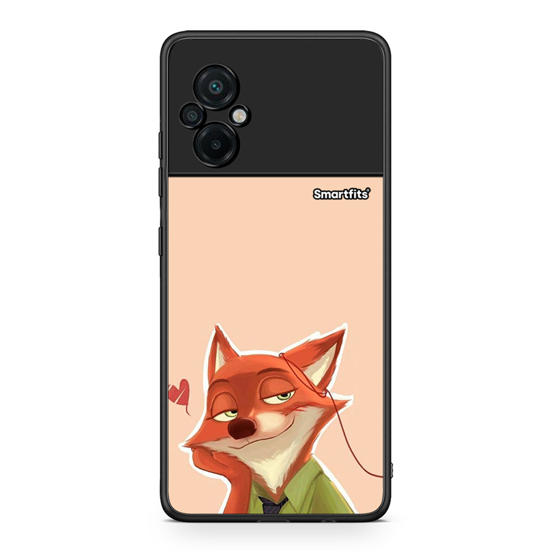 Xiaomi Poco M5 / Redmi Note 11E Nick Wilde And Judy Hopps Love 1 θήκη από τη Smartfits με σχέδιο στο πίσω μέρος και μαύρο περίβλημα | Smartphone case with colorful back and black bezels by Smartfits