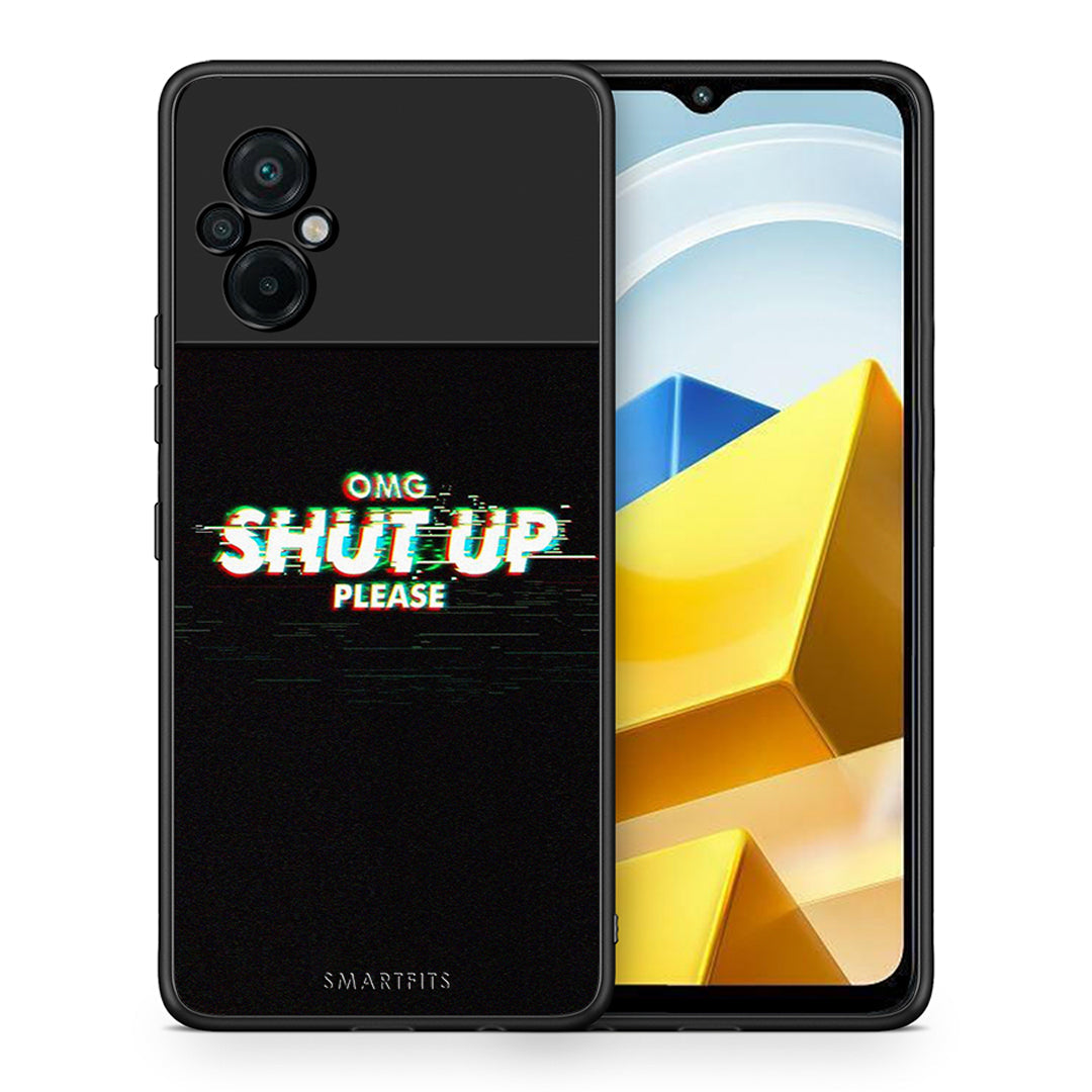 Θήκη Xiaomi Poco M5 / Redmi Note 11E OMG ShutUp από τη Smartfits με σχέδιο στο πίσω μέρος και μαύρο περίβλημα | Xiaomi Poco M5 / Redmi Note 11E OMG ShutUp case with colorful back and black bezels