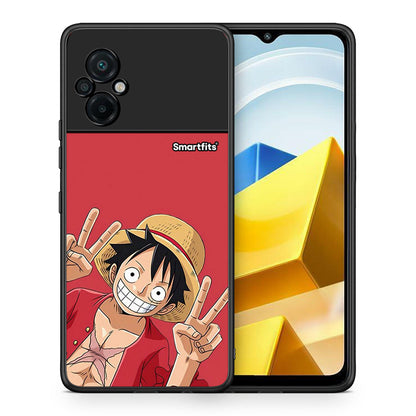 Θήκη Xiaomi Poco M5 / Redmi Note 11E Pirate Luffy από τη Smartfits με σχέδιο στο πίσω μέρος και μαύρο περίβλημα | Xiaomi Poco M5 / Redmi Note 11E Pirate Luffy case with colorful back and black bezels