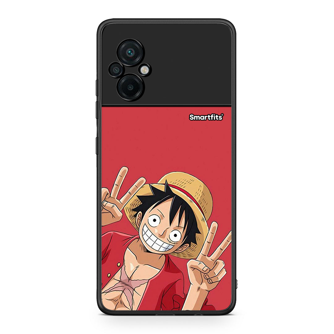 Xiaomi Poco M5 / Redmi Note 11E Pirate Luffy θήκη από τη Smartfits με σχέδιο στο πίσω μέρος και μαύρο περίβλημα | Smartphone case with colorful back and black bezels by Smartfits