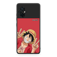 Thumbnail for Xiaomi Poco M5 / Redmi Note 11E Pirate Luffy θήκη από τη Smartfits με σχέδιο στο πίσω μέρος και μαύρο περίβλημα | Smartphone case with colorful back and black bezels by Smartfits