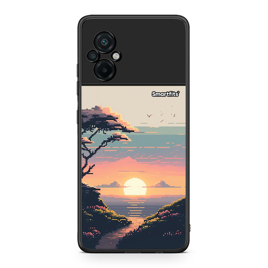 Xiaomi Poco M5 / Redmi Note 11E Pixel Sunset θήκη από τη Smartfits με σχέδιο στο πίσω μέρος και μαύρο περίβλημα | Smartphone case with colorful back and black bezels by Smartfits