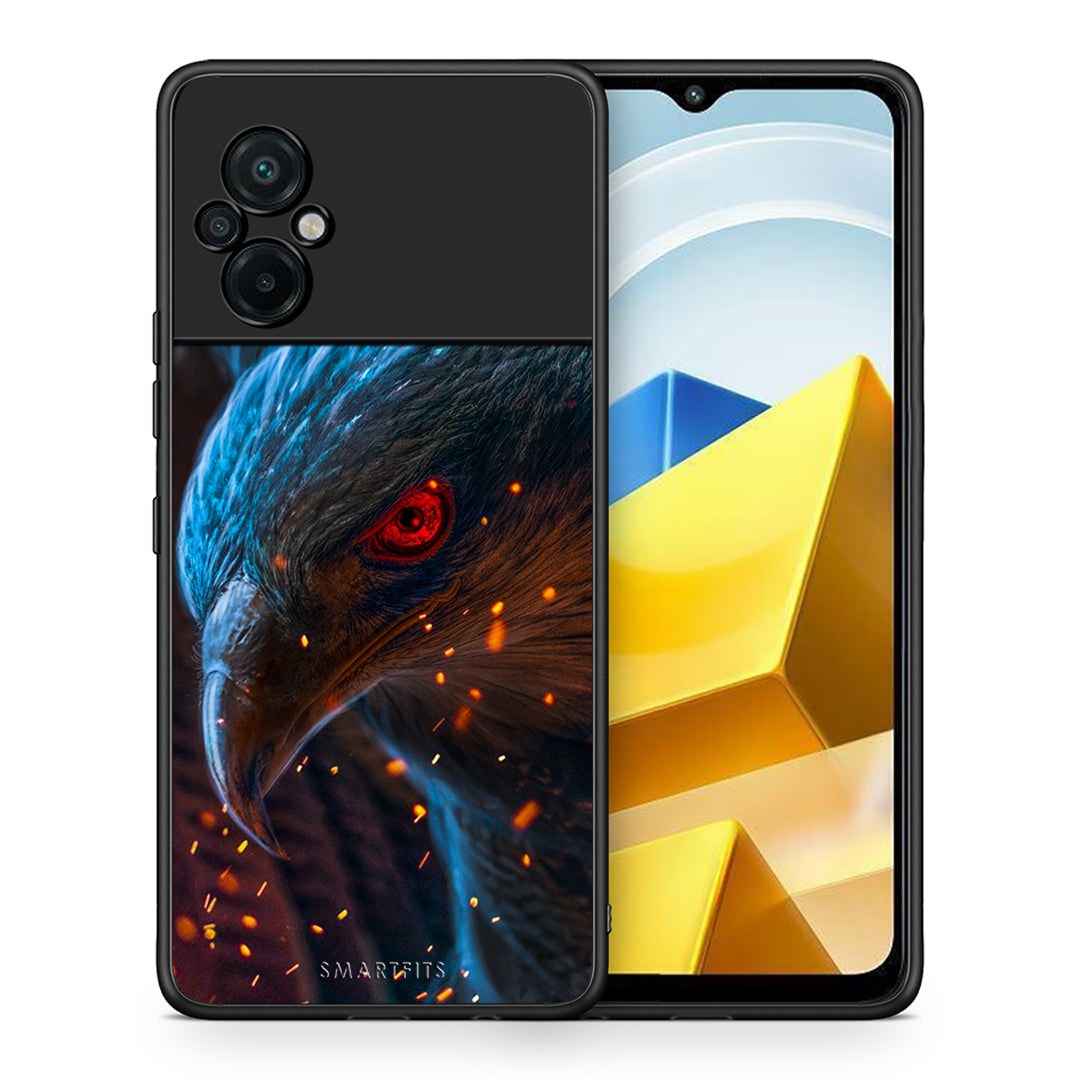 Θήκη Xiaomi Poco M5 / Redmi Note 11E Eagle PopArt από τη Smartfits με σχέδιο στο πίσω μέρος και μαύρο περίβλημα | Xiaomi Poco M5 / Redmi Note 11E Eagle PopArt case with colorful back and black bezels