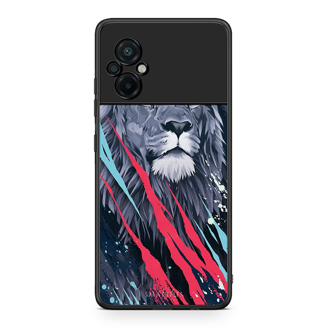 4 - Xiaomi Poco M5 / Redmi Note 11E Lion Designer PopArt case, cover, bumper