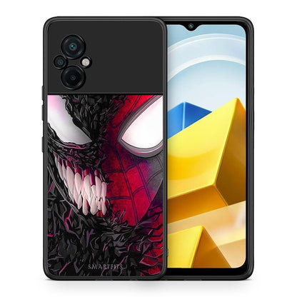 Θήκη Xiaomi Poco M5 / Redmi Note 11E SpiderVenom PopArt από τη Smartfits με σχέδιο στο πίσω μέρος και μαύρο περίβλημα | Xiaomi Poco M5 / Redmi Note 11E SpiderVenom PopArt case with colorful back and black bezels