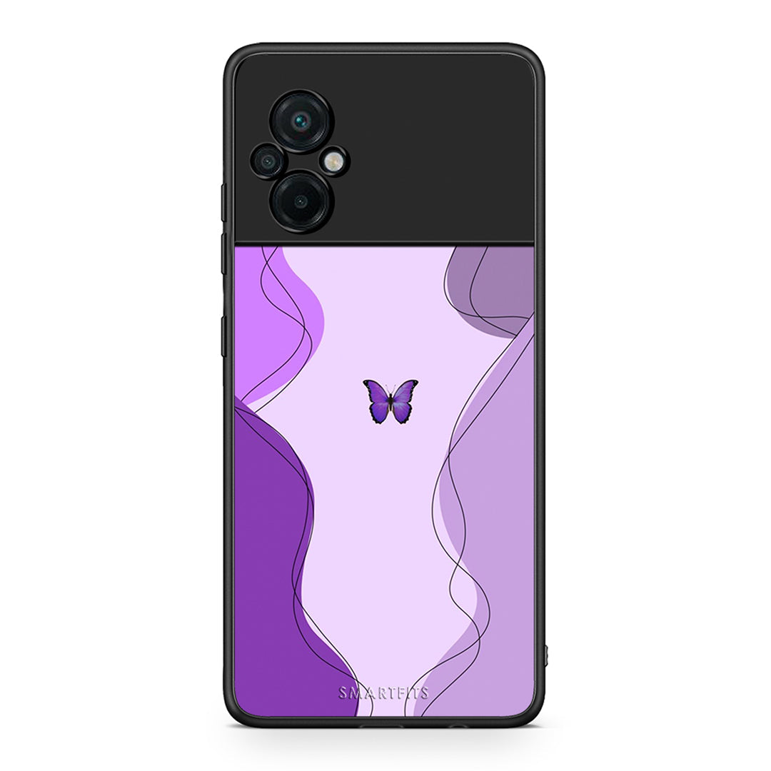 Xiaomi Poco M5 / Redmi Note 11E Purple Mariposa Θήκη Αγίου Βαλεντίνου από τη Smartfits με σχέδιο στο πίσω μέρος και μαύρο περίβλημα | Smartphone case with colorful back and black bezels by Smartfits