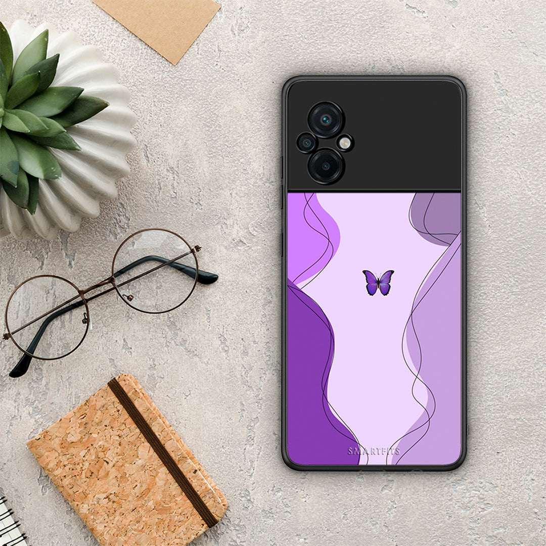Purple Mariposa - Xiaomi Poco M5 θήκη