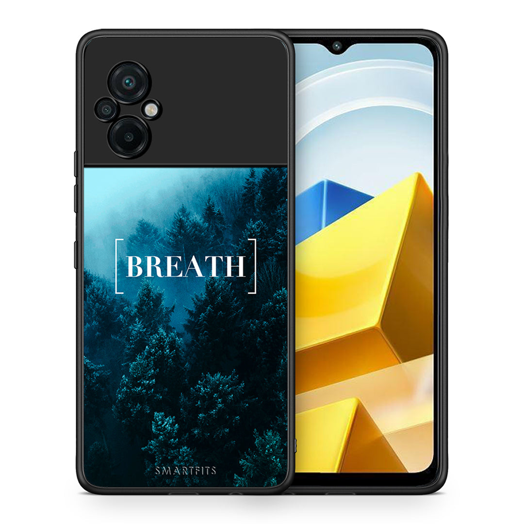 Θήκη Xiaomi Poco M5 / Redmi Note 11E Breath Quote από τη Smartfits με σχέδιο στο πίσω μέρος και μαύρο περίβλημα | Xiaomi Poco M5 / Redmi Note 11E Breath Quote case with colorful back and black bezels