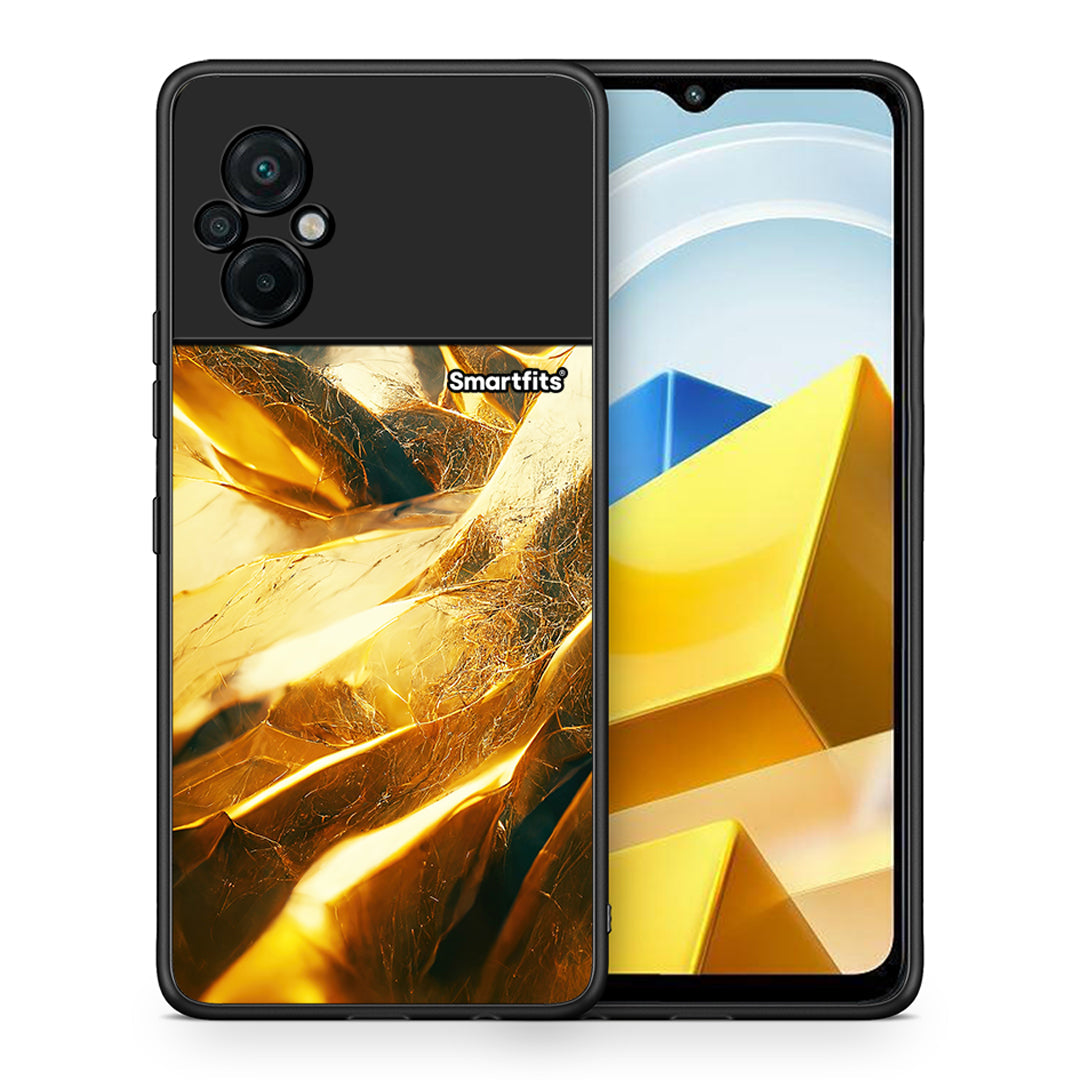 Θήκη Xiaomi Poco M5 / Redmi Note 11E Real Gold από τη Smartfits με σχέδιο στο πίσω μέρος και μαύρο περίβλημα | Xiaomi Poco M5 / Redmi Note 11E Real Gold case with colorful back and black bezels