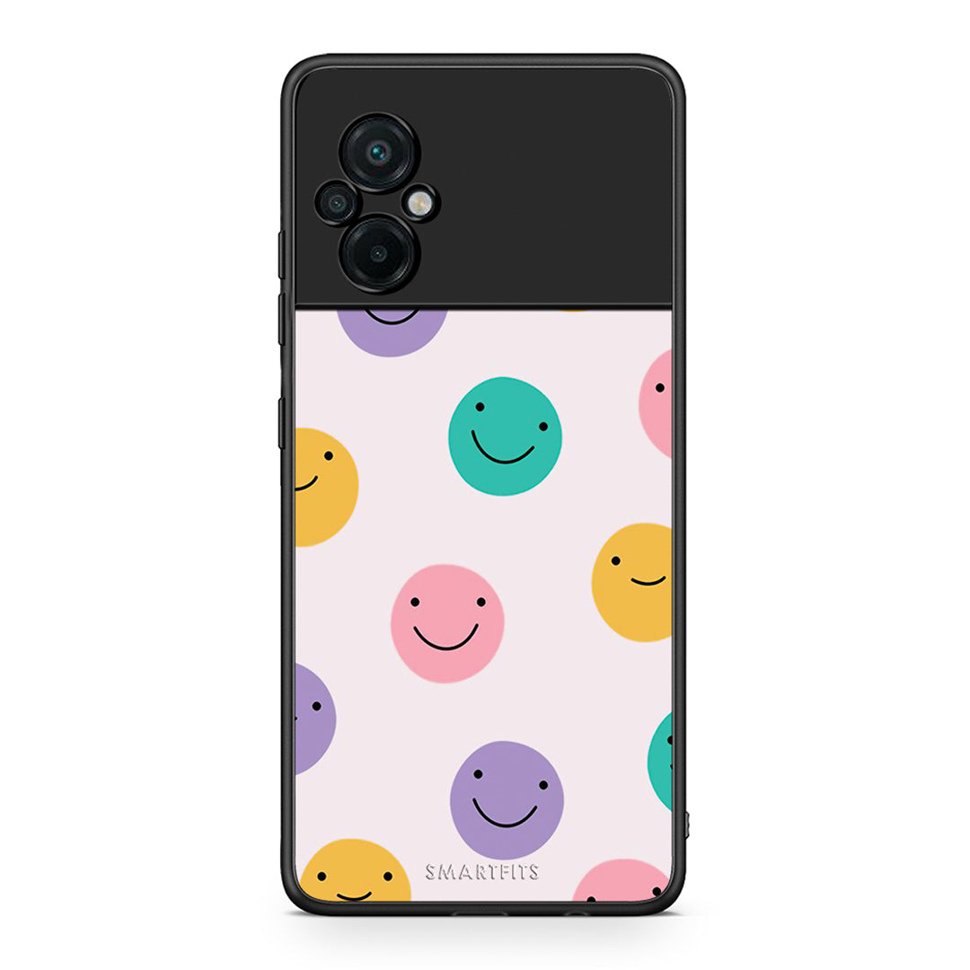 Xiaomi Poco M5 / Redmi Note 11E Smiley Faces θήκη από τη Smartfits με σχέδιο στο πίσω μέρος και μαύρο περίβλημα | Smartphone case with colorful back and black bezels by Smartfits
