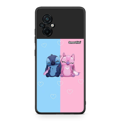 Xiaomi Poco M5 / Redmi Note 11E Stitch And Angel θήκη από τη Smartfits με σχέδιο στο πίσω μέρος και μαύρο περίβλημα | Smartphone case with colorful back and black bezels by Smartfits