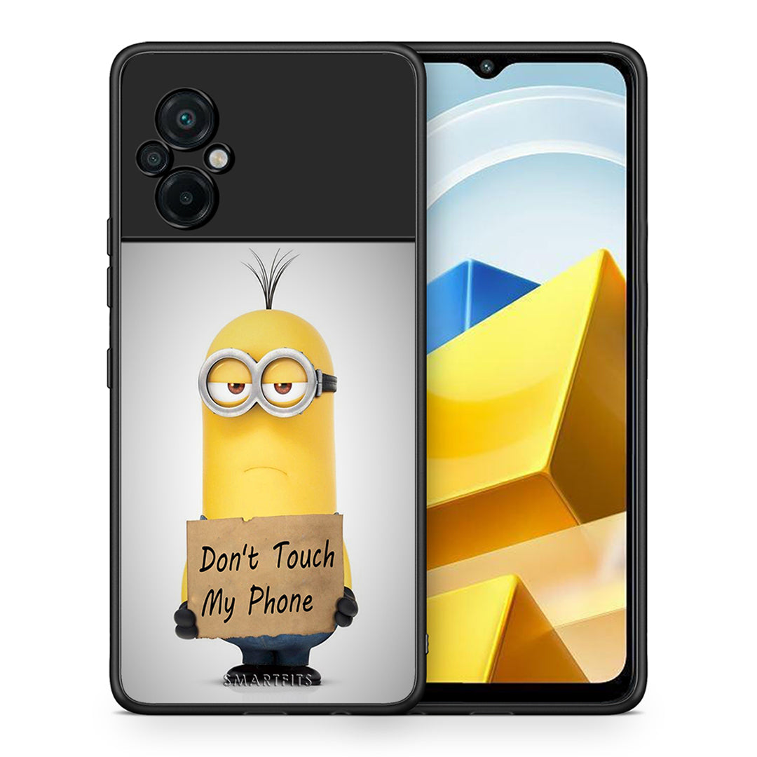 Θήκη Xiaomi Poco M5 / Redmi Note 11E Minion Text από τη Smartfits με σχέδιο στο πίσω μέρος και μαύρο περίβλημα | Xiaomi Poco M5 / Redmi Note 11E Minion Text case with colorful back and black bezels