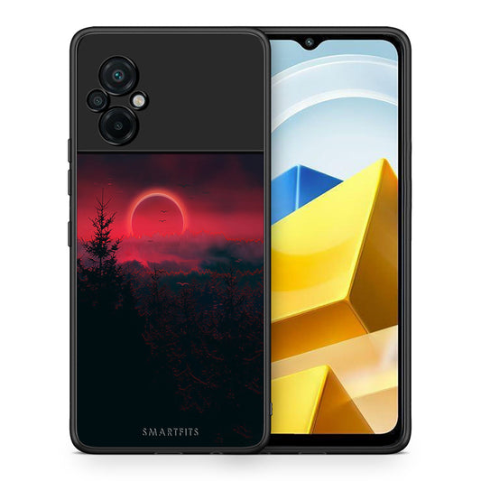 Θήκη Xiaomi Poco M5 / Redmi Note 11E Sunset Tropic από τη Smartfits με σχέδιο στο πίσω μέρος και μαύρο περίβλημα | Xiaomi Poco M5 / Redmi Note 11E Sunset Tropic case with colorful back and black bezels