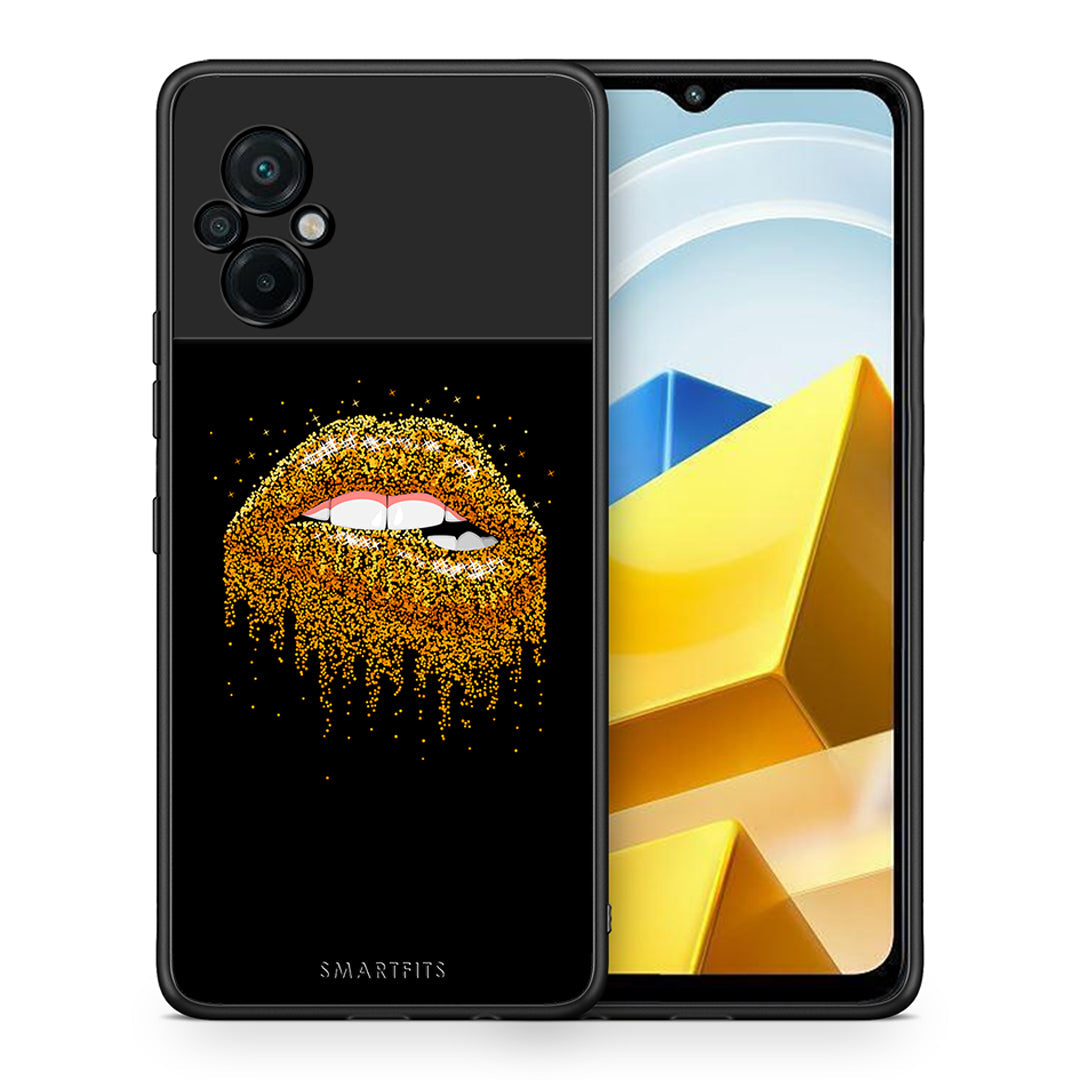 Θήκη Xiaomi Poco M5 / Redmi Note 11E Golden Valentine από τη Smartfits με σχέδιο στο πίσω μέρος και μαύρο περίβλημα | Xiaomi Poco M5 / Redmi Note 11E Golden Valentine case with colorful back and black bezels