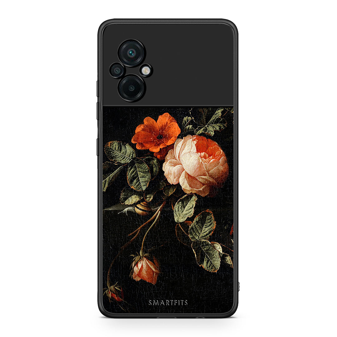 Xiaomi Poco M5 / Redmi Note 11E Vintage Roses θήκη από τη Smartfits με σχέδιο στο πίσω μέρος και μαύρο περίβλημα | Smartphone case with colorful back and black bezels by Smartfits