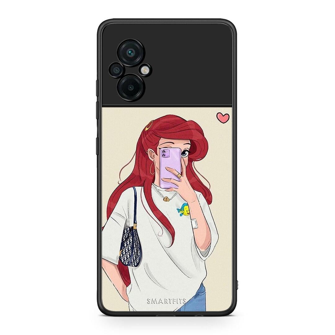 Xiaomi Poco M5 / Redmi Note 11E Walking Mermaid Θήκη από τη Smartfits με σχέδιο στο πίσω μέρος και μαύρο περίβλημα | Smartphone case with colorful back and black bezels by Smartfits