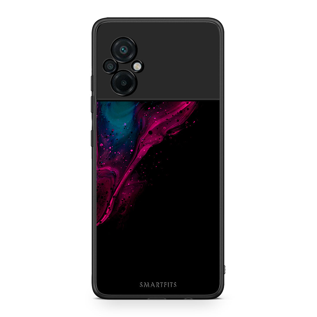 4 - Xiaomi Poco M5 / Redmi Note 11E Pink Black Watercolor case, cover, bumper