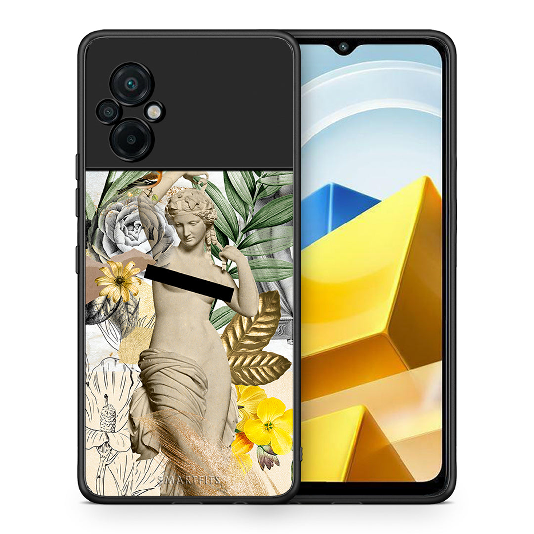 Θήκη Xiaomi Poco M5 / Redmi Note 11E Woman Statue από τη Smartfits με σχέδιο στο πίσω μέρος και μαύρο περίβλημα | Xiaomi Poco M5 / Redmi Note 11E Woman Statue case with colorful back and black bezels