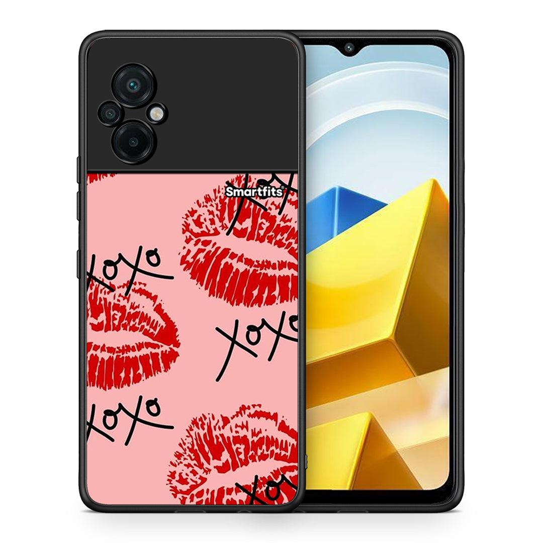 Θήκη Xiaomi Poco M5 / Redmi Note 11E XOXO Lips από τη Smartfits με σχέδιο στο πίσω μέρος και μαύρο περίβλημα | Xiaomi Poco M5 / Redmi Note 11E XOXO Lips case with colorful back and black bezels
