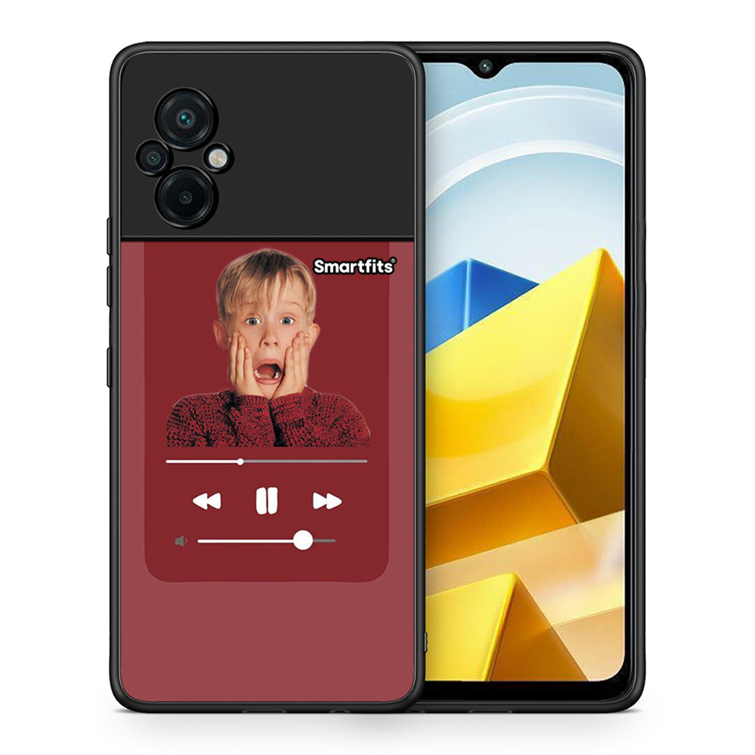 Θήκη Xiaomi Poco M5 / Redmi Note 11E Xmas Alone Music από τη Smartfits με σχέδιο στο πίσω μέρος και μαύρο περίβλημα | Xiaomi Poco M5 / Redmi Note 11E Xmas Alone Music case with colorful back and black bezels