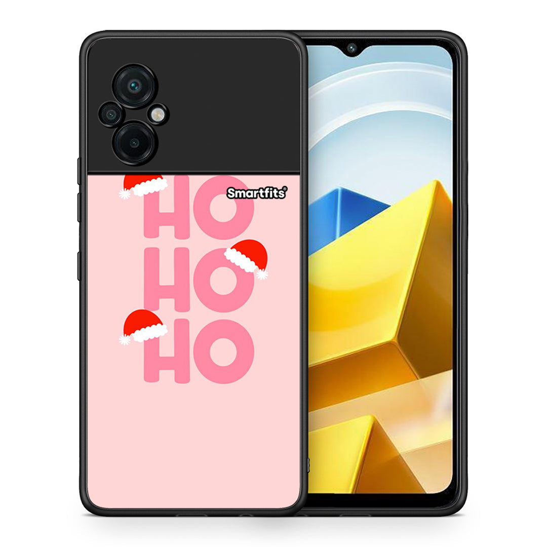 Θήκη Xiaomi Poco M5 / Redmi Note 11E Xmas Ho Ho Ho από τη Smartfits με σχέδιο στο πίσω μέρος και μαύρο περίβλημα | Xiaomi Poco M5 / Redmi Note 11E Xmas Ho Ho Ho case with colorful back and black bezels