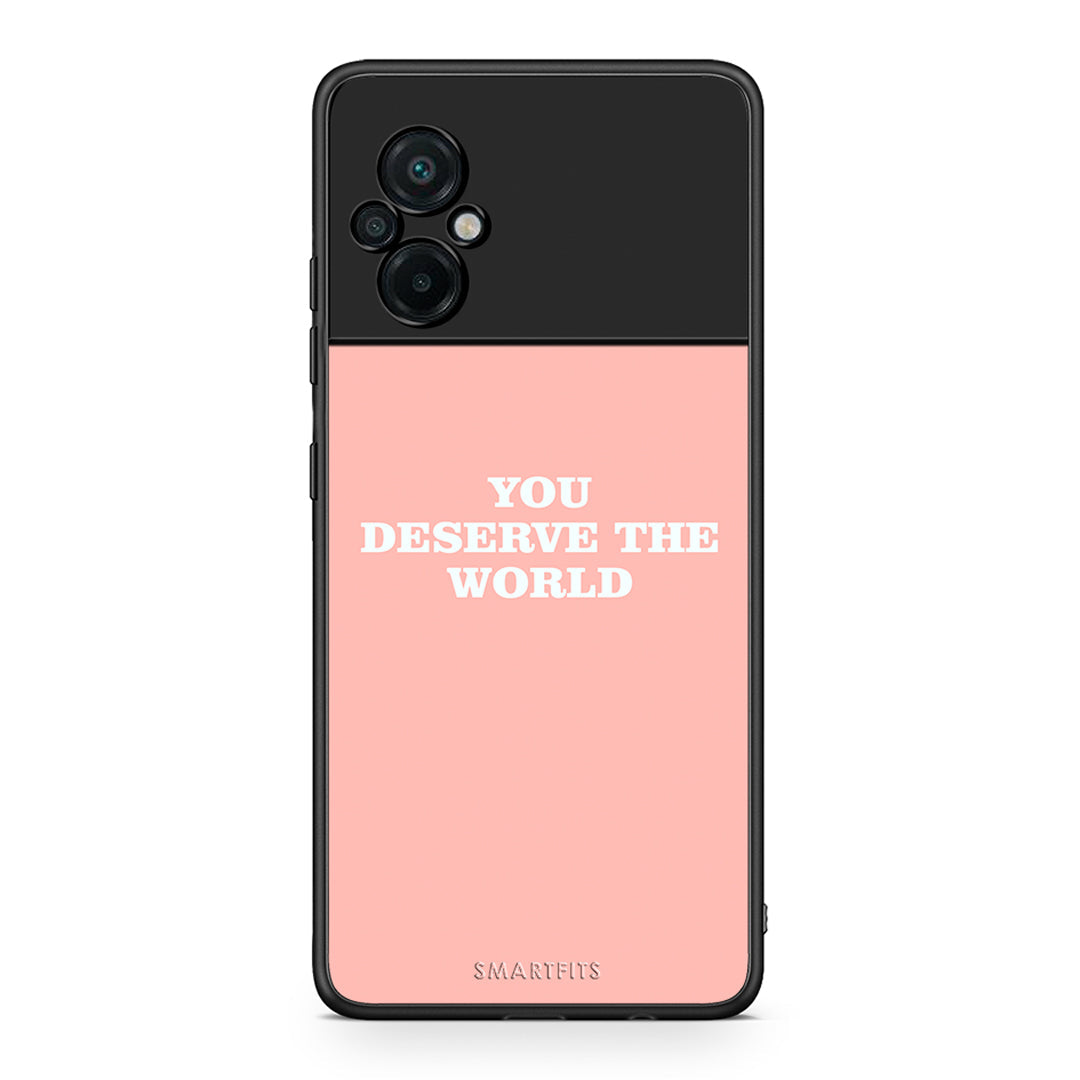 Xiaomi Poco M5 / Redmi Note 11E You Deserve The World Θήκη Αγίου Βαλεντίνου από τη Smartfits με σχέδιο στο πίσω μέρος και μαύρο περίβλημα | Smartphone case with colorful back and black bezels by Smartfits