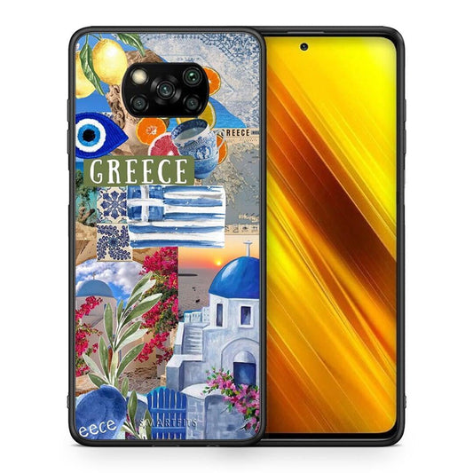 Θήκη Xiaomi Poco X3 All Greek από τη Smartfits με σχέδιο στο πίσω μέρος και μαύρο περίβλημα | Xiaomi Poco X3 All Greek case with colorful back and black bezels
