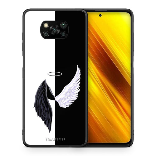 Θήκη Xiaomi Poco X3 Angels Demons από τη Smartfits με σχέδιο στο πίσω μέρος και μαύρο περίβλημα | Xiaomi Poco X3 Angels Demons case with colorful back and black bezels