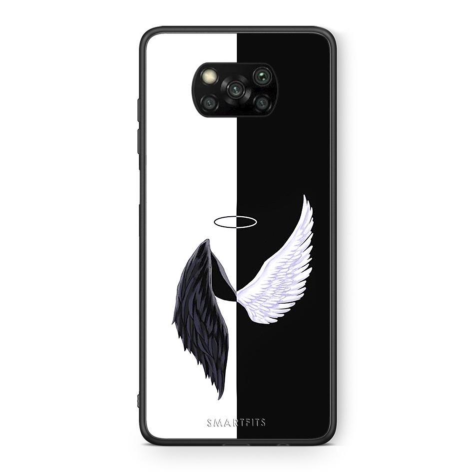 Θήκη Xiaomi Poco X3 Angels Demons από τη Smartfits με σχέδιο στο πίσω μέρος και μαύρο περίβλημα | Xiaomi Poco X3 Angels Demons case with colorful back and black bezels