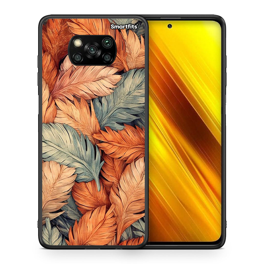 Θήκη Xiaomi Poco X3 Autumn Leaves από τη Smartfits με σχέδιο στο πίσω μέρος και μαύρο περίβλημα | Xiaomi Poco X3 Autumn Leaves case with colorful back and black bezels