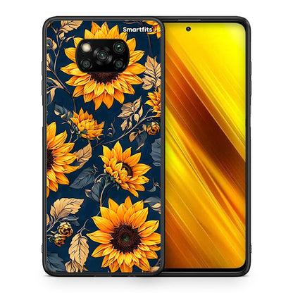 Θήκη Xiaomi Poco X3 Autumn Sunflowers από τη Smartfits με σχέδιο στο πίσω μέρος και μαύρο περίβλημα | Xiaomi Poco X3 Autumn Sunflowers case with colorful back and black bezels