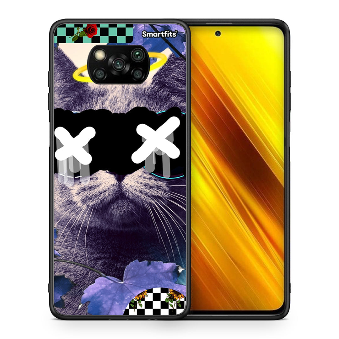 Θήκη Xiaomi Poco X3 Cat Collage από τη Smartfits με σχέδιο στο πίσω μέρος και μαύρο περίβλημα | Xiaomi Poco X3 Cat Collage case with colorful back and black bezels
