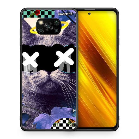 Θήκη Xiaomi Poco X3 Cat Collage από τη Smartfits με σχέδιο στο πίσω μέρος και μαύρο περίβλημα | Xiaomi Poco X3 Cat Collage case with colorful back and black bezels