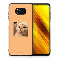 Thumbnail for Θήκη Xiaomi Poco X3 Cat Tongue από τη Smartfits με σχέδιο στο πίσω μέρος και μαύρο περίβλημα | Xiaomi Poco X3 Cat Tongue case with colorful back and black bezels