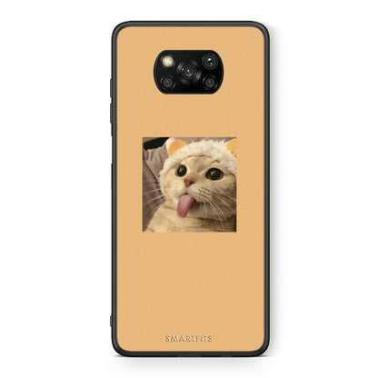 Θήκη Xiaomi Poco X3 Cat Tongue από τη Smartfits με σχέδιο στο πίσω μέρος και μαύρο περίβλημα | Xiaomi Poco X3 Cat Tongue case with colorful back and black bezels