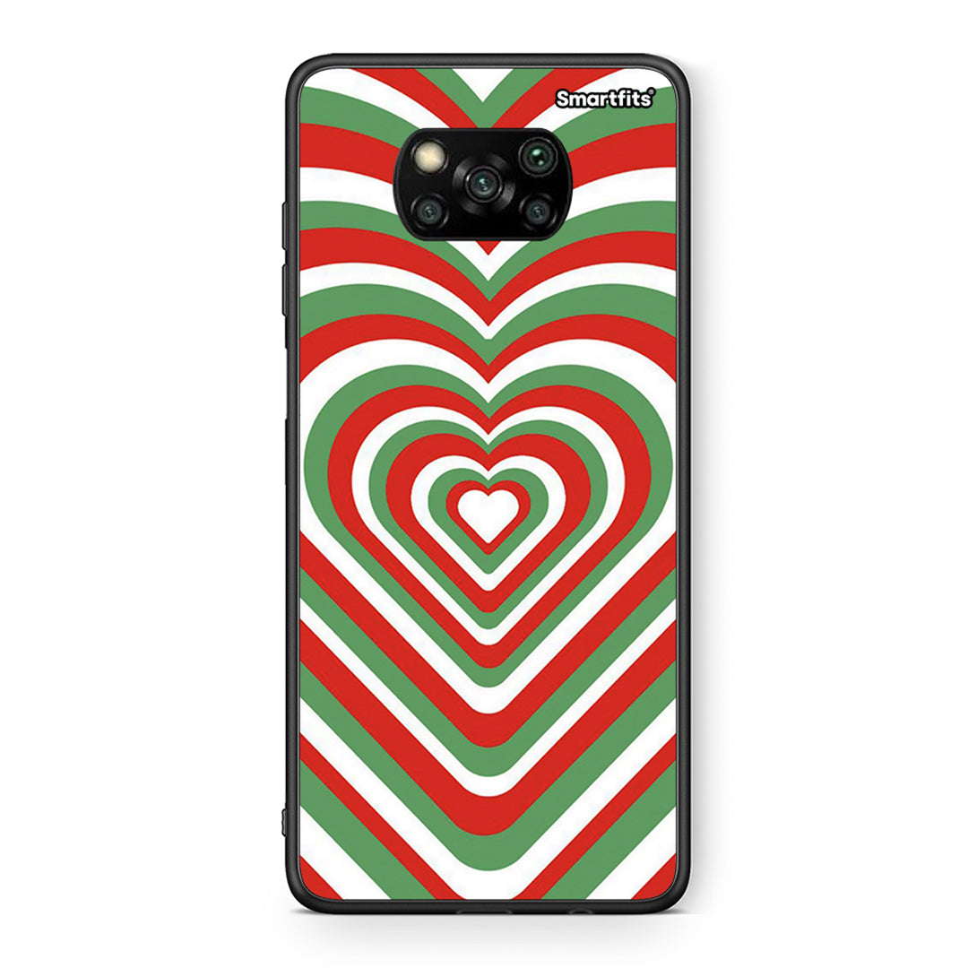 Θήκη Xiaomi Poco X3 Christmas Hearts από τη Smartfits με σχέδιο στο πίσω μέρος και μαύρο περίβλημα | Xiaomi Poco X3 Christmas Hearts case with colorful back and black bezels