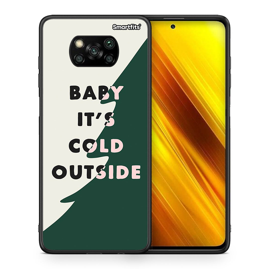 Θήκη Xiaomi Poco X3 Cold Outside από τη Smartfits με σχέδιο στο πίσω μέρος και μαύρο περίβλημα | Xiaomi Poco X3 Cold Outside case with colorful back and black bezels