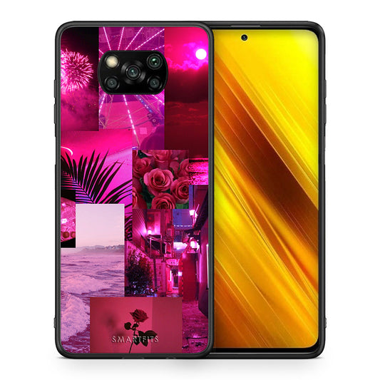 Θήκη Αγίου Βαλεντίνου Xiaomi Poco X3 Collage Red Roses από τη Smartfits με σχέδιο στο πίσω μέρος και μαύρο περίβλημα | Xiaomi Poco X3 Collage Red Roses case with colorful back and black bezels
