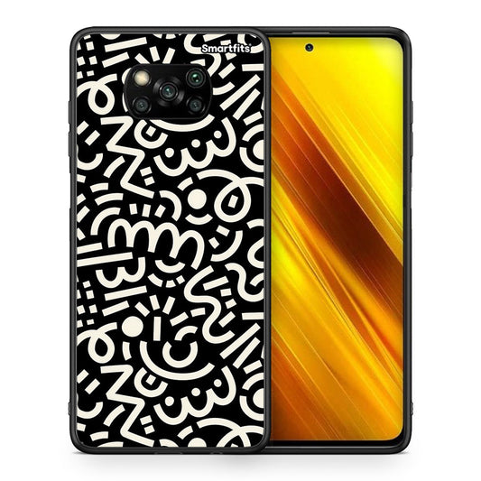 Θήκη Xiaomi Poco X3 Doodle Art από τη Smartfits με σχέδιο στο πίσω μέρος και μαύρο περίβλημα | Xiaomi Poco X3 Doodle Art case with colorful back and black bezels