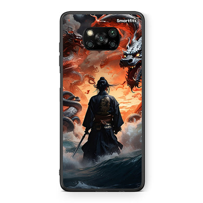 Θήκη Xiaomi Poco X3 Dragons Fight από τη Smartfits με σχέδιο στο πίσω μέρος και μαύρο περίβλημα | Xiaomi Poco X3 Dragons Fight case with colorful back and black bezels