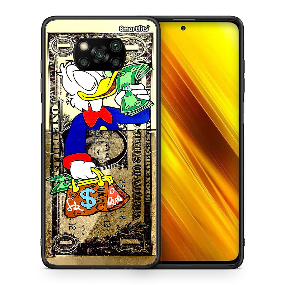 Θήκη Xiaomi Poco X3 Duck Money από τη Smartfits με σχέδιο στο πίσω μέρος και μαύρο περίβλημα | Xiaomi Poco X3 Duck Money case with colorful back and black bezels